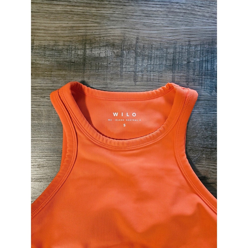 Wilo The Label Orange Ribbed Cropped Tank - Picture 4 of 7